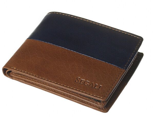 Pánska kožená peňaženka 80892 cognac/ blue