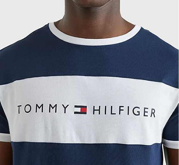 T-shirt da uomo Tommy Original Cn Ss Tee Logo Flag UM0UM01170 -416 Navy Blazer