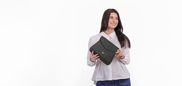 Dámská crossbody kabelka Byrsa Intrecciato Green