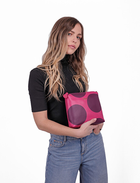 Dámská crossbody kabelka Coalie Big Dot Raspberry