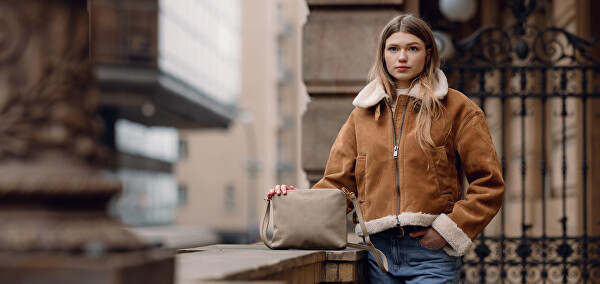 Dámská crossbody kabelka Coalie Suede Beige