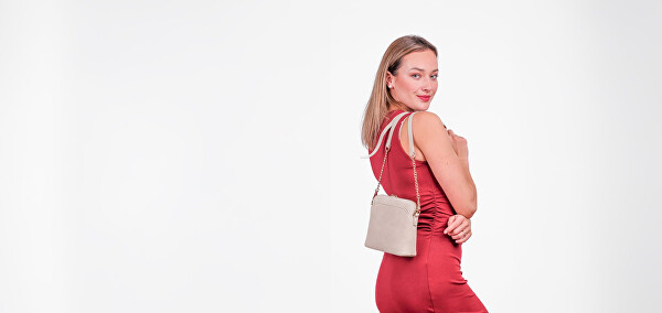 Dámská crossbody kabelka Fossy Mini Suede Creme