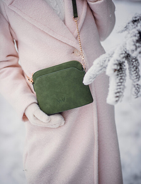 Dámska crossbody kabelka Fossy Mini Suede Green