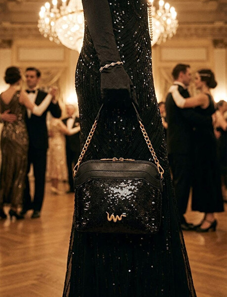 Dámská crossbody kabelka Fossy Sequin Mini Black