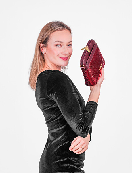 Dámská crossbody kabelka Fossy Sequin Mini Wine
