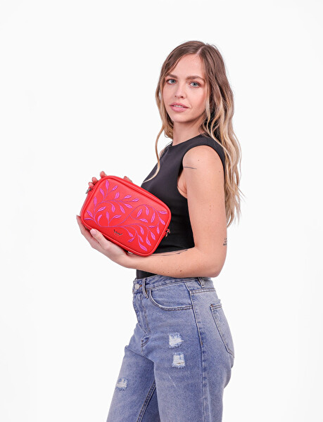 Dámská crossbody kabelka Massimo Mini Leaves Red