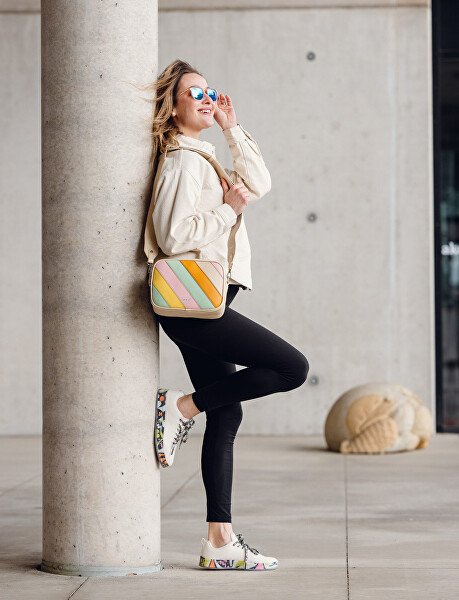 Dámská crossbody kabelka Massimo Striped Beige