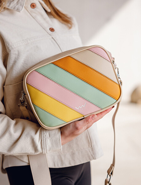 Dámská crossbody kabelka Massimo Striped Beige