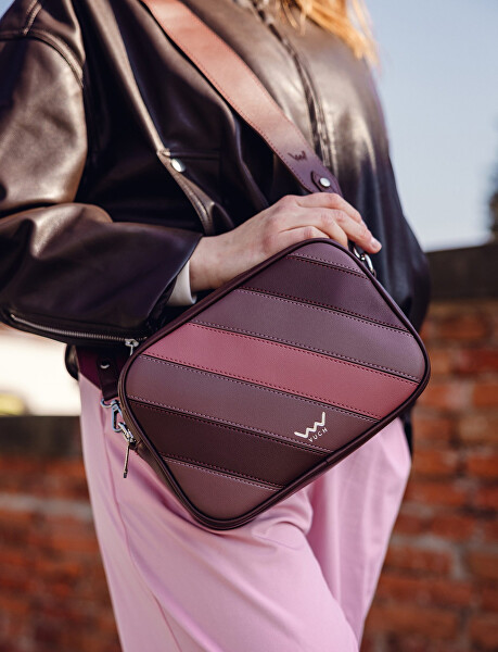 Dámská crossbody kabelka Massimo Striped Dark Wine