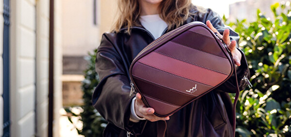 Dámská crossbody kabelka Massimo Striped Dark Wine