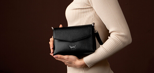 Dámská kožená crossbody kabelka Leyra Black