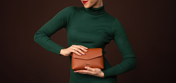 Dámská kožená crossbody kabelka Leyra Brown