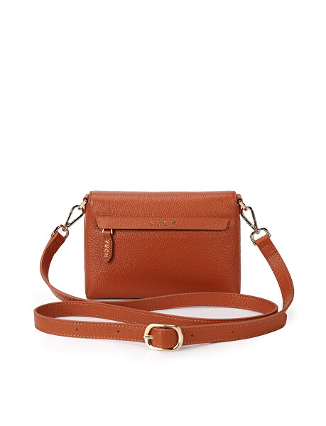 Dámská kožená crossbody kabelka Leyra Brown
