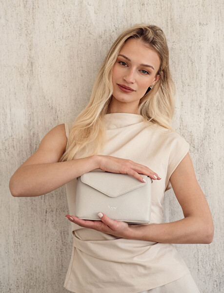 Dámská kožená crossbody kabelka Leyra Grace Beige