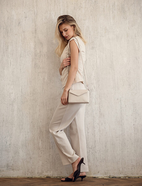 Dámská kožená crossbody kabelka Leyra Grace Beige