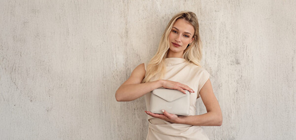 Dámská kožená crossbody kabelka Leyra Grace Beige