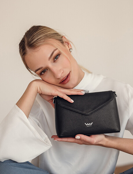 Dámska kožená crossbody kabelka Leyra Grace Black