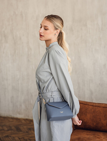 Dámská kožená crossbody kabelka Leyra Grace Blue