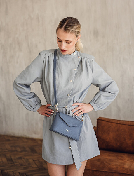 Dámská kožená crossbody kabelka Leyra Grace Blue