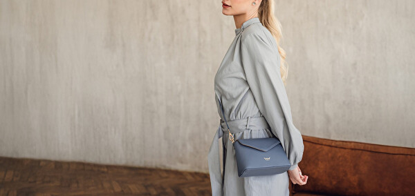 Dámská kožená crossbody kabelka Leyra Grace Blue