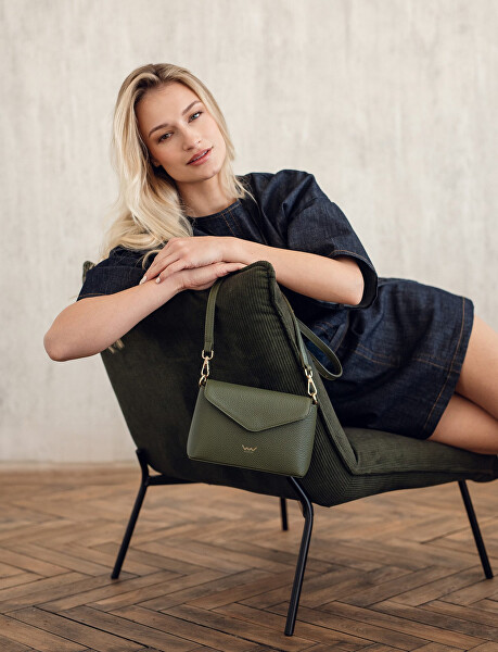 Dámská kožená crossbody kabelka Leyra Grace Olive