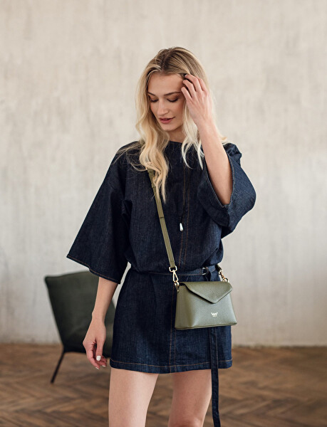 Dámská kožená crossbody kabelka Leyra Grace Olive