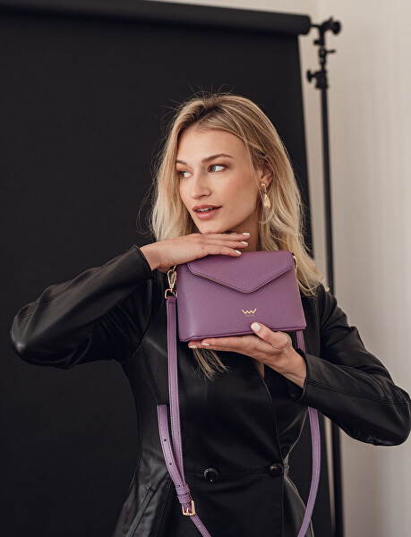 Dámska kožená crossbody kabelka Leyra Grace Purple