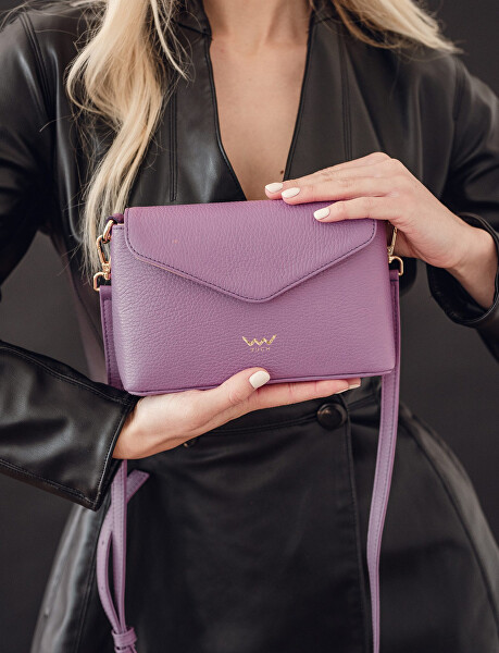 Dámska kožená crossbody kabelka Leyra Grace Purple