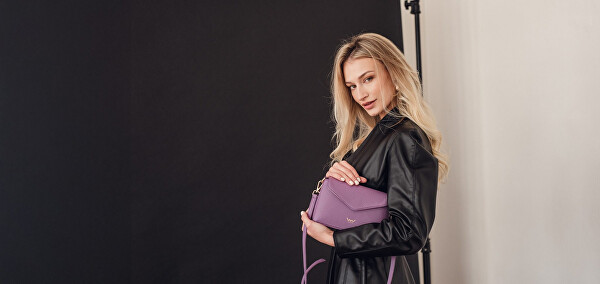 Dámska kožená crossbody kabelka Leyra Grace Purple