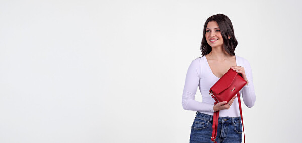 Dámská kožená crossbody kabelka Leyra Red
