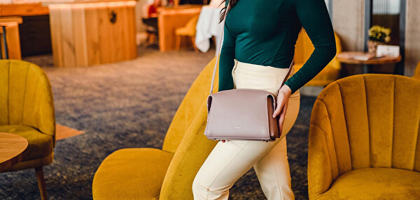 Dámská kožená crossbody kabelka Lison Dusty Pink