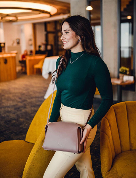 Dámská kožená crossbody kabelka Lison Dusty Pink
