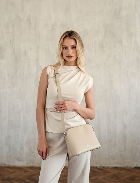 Dámska kožená crossbody kabelka Marcia Beige
