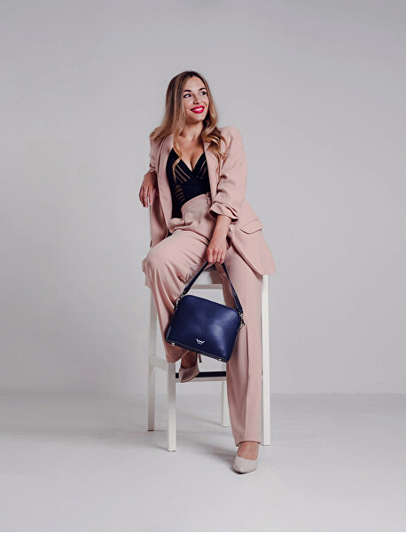 Dámská kožená crossbody kabelka Marcia Blue