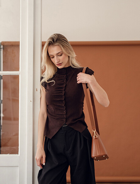 Dámská kožená crossbody kabelka Marcia Brown