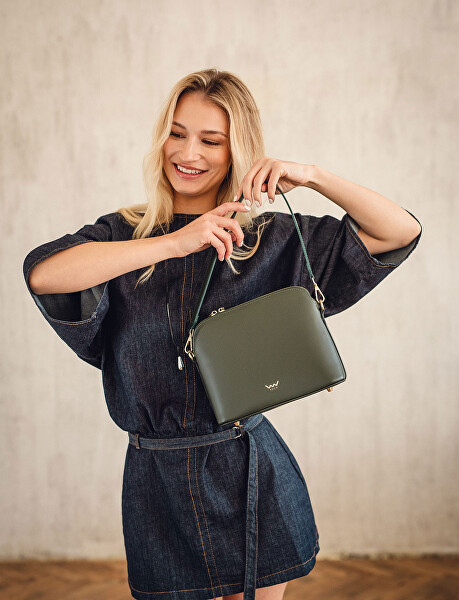 Dámská kožená crossbody kabelka Marcia Dark Green