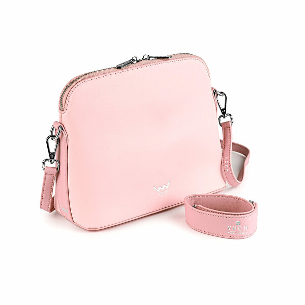 Dámská kožená crossbody kabelka Marcia Pink