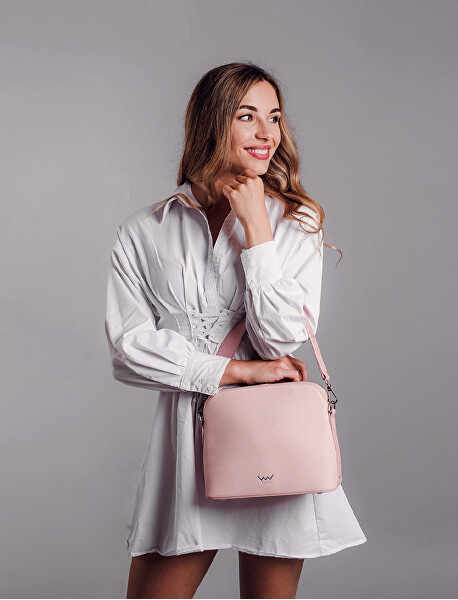 Dámská kožená crossbody kabelka Marcia Pink