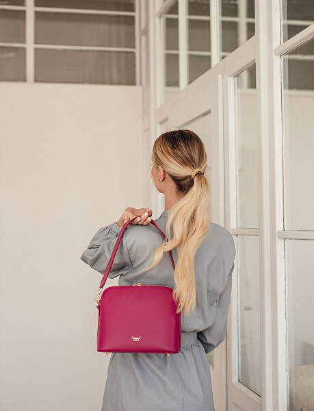 Dámska kožená crossbody kabelka Marcia Raspberry