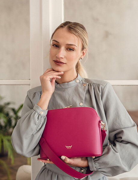 Dámska kožená crossbody kabelka Marcia Raspberry