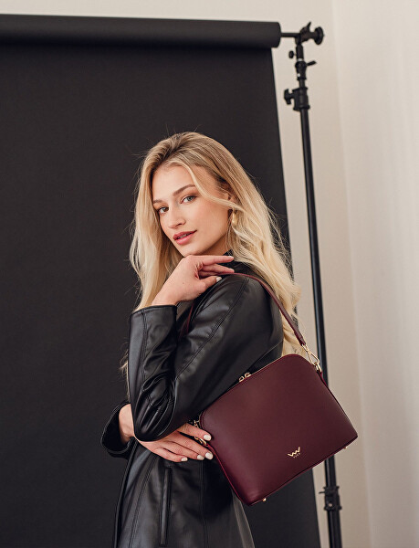 Dámská kožená crossbody kabelka Marcia Wine Red