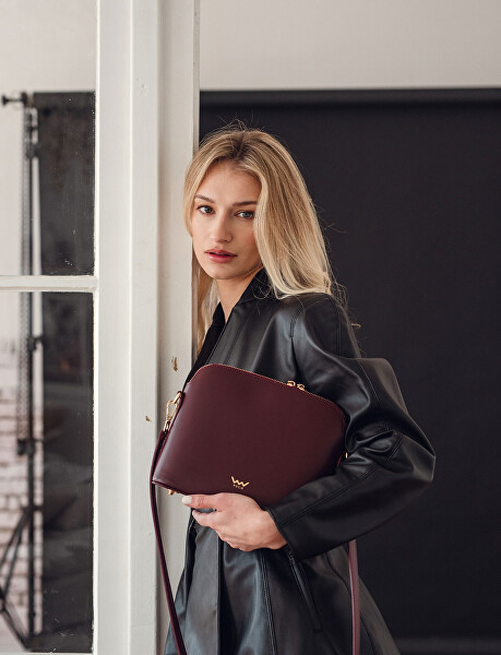 Dámská kožená crossbody kabelka Marcia Wine Red
