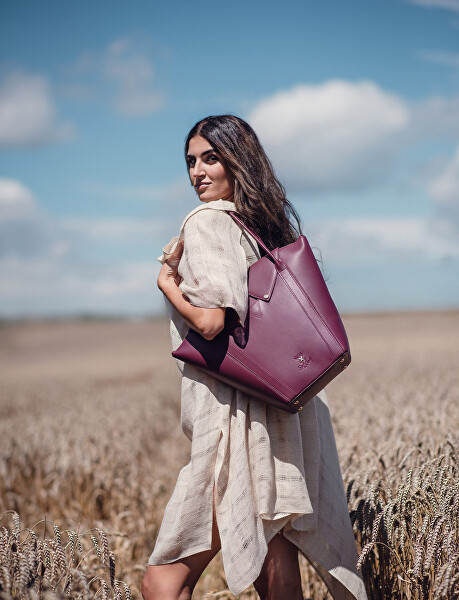 Dámská kožená kabelka Venea Wine