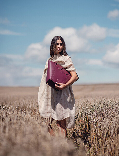 Dámská kožená kabelka Venea Wine