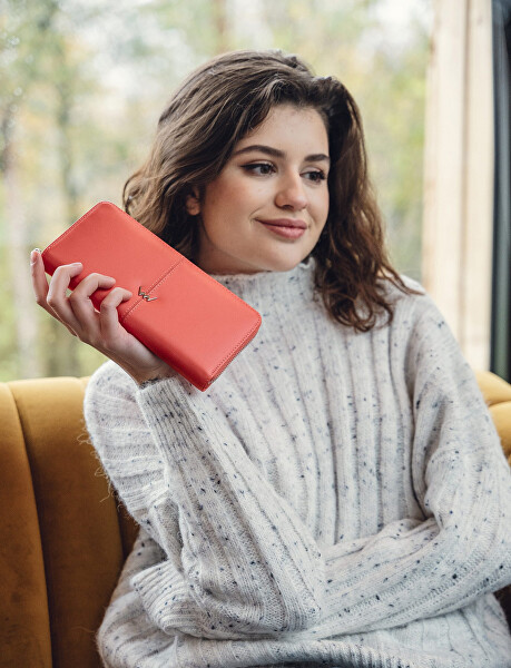 Dámská kožená peněženka Judith Coral Pink