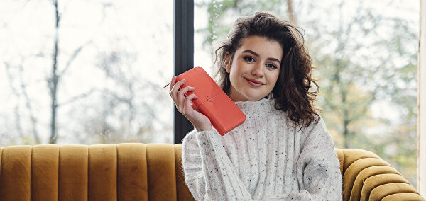 Dámská kožená peněženka Judith Coral Pink