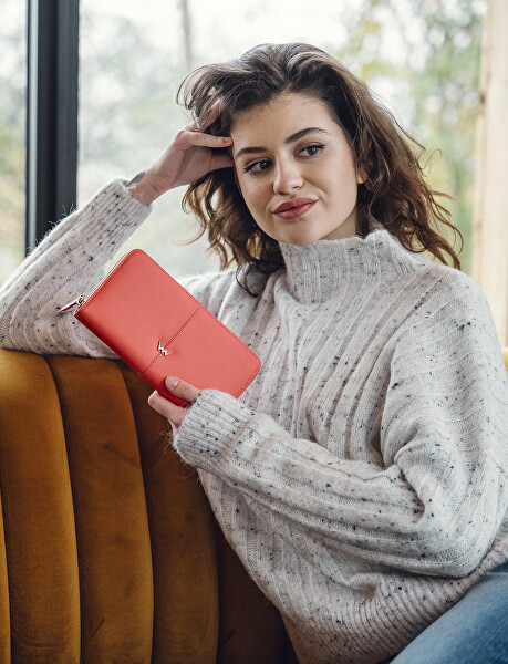 Dámská kožená peněženka Judith Coral Pink