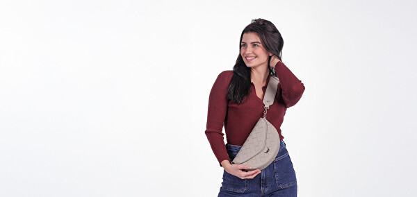 Dámská ledvinka Tricia Intrecciato Beige