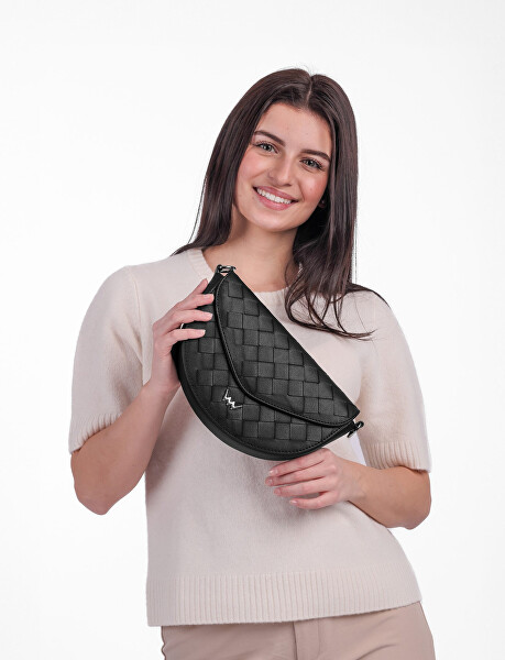 Dámská ledvinka Tricia Intrecciato Black