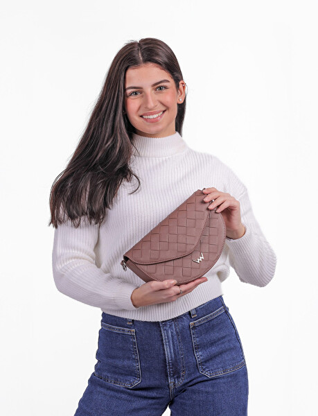 Dámská ledvinka Tricia Intrecciato Dusty Pink